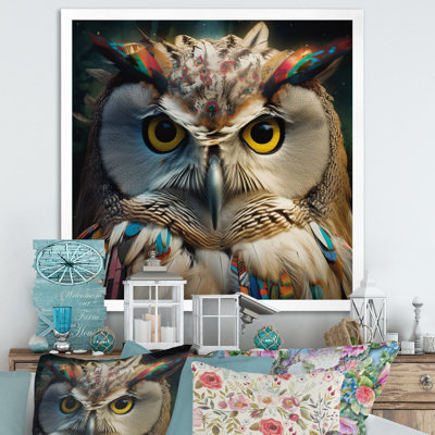 Portrait d'un hibou blanc - reproduction