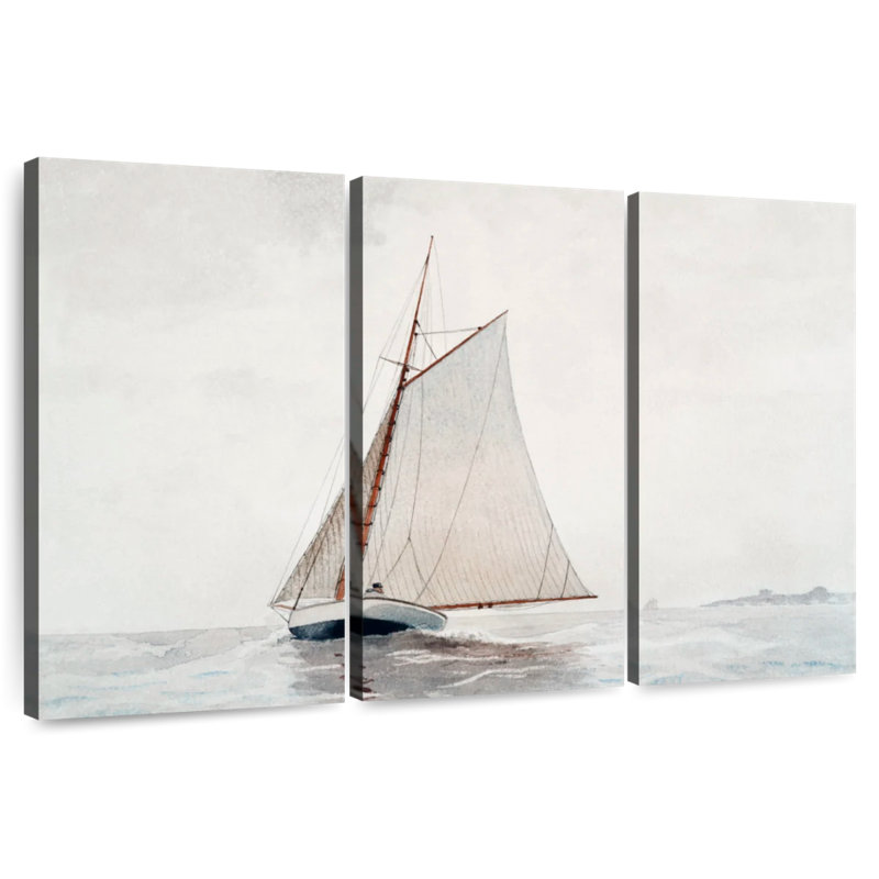 Aletra Sailing Off Gloucester, 20" H x 33" W