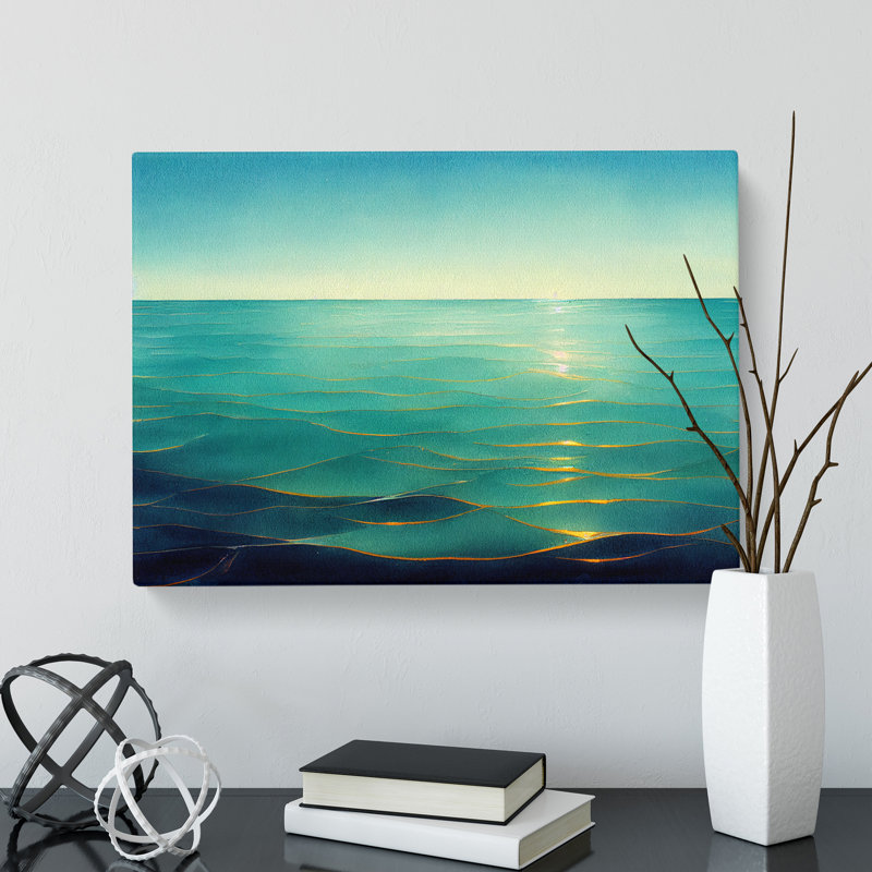 Golden Ocean - Wrapped Canvas Print, 35cm H x 50cm W x 3cm D