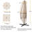 Patio Umbrella Cover Fits 9-12ft Cantilever Umbrella
