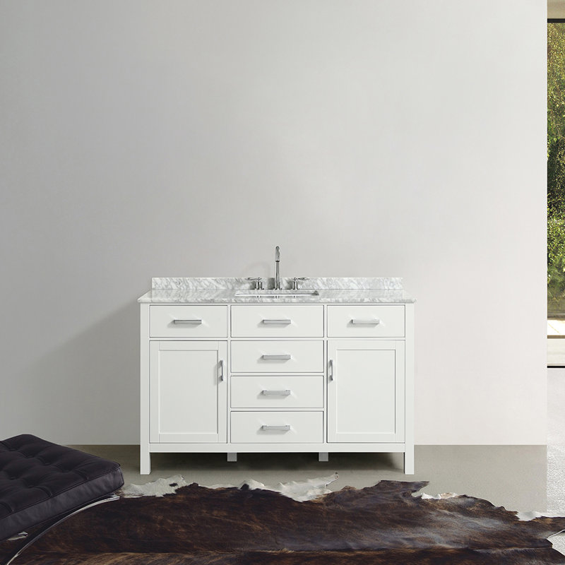 Ensemble de meuble-lavabo simple 55 po Bristol, Blanc