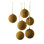  Boules suspendues perlées dorées pour arbre de Noël, table, bourre de couronne, décoration de manteau de cheminée, décoration de fêtes, mariage et toute l'année, diamètre de 3,5 po, paquet de 6