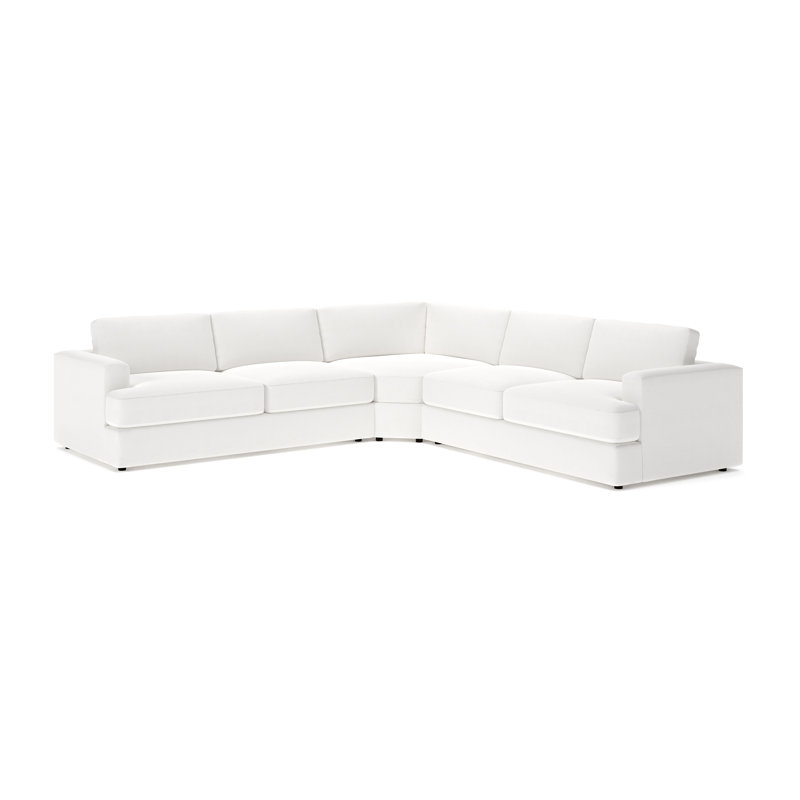 Canapé modulaire rembourré 3 pièces Cayden, Natté lueur lunaire Drusky Sustain®