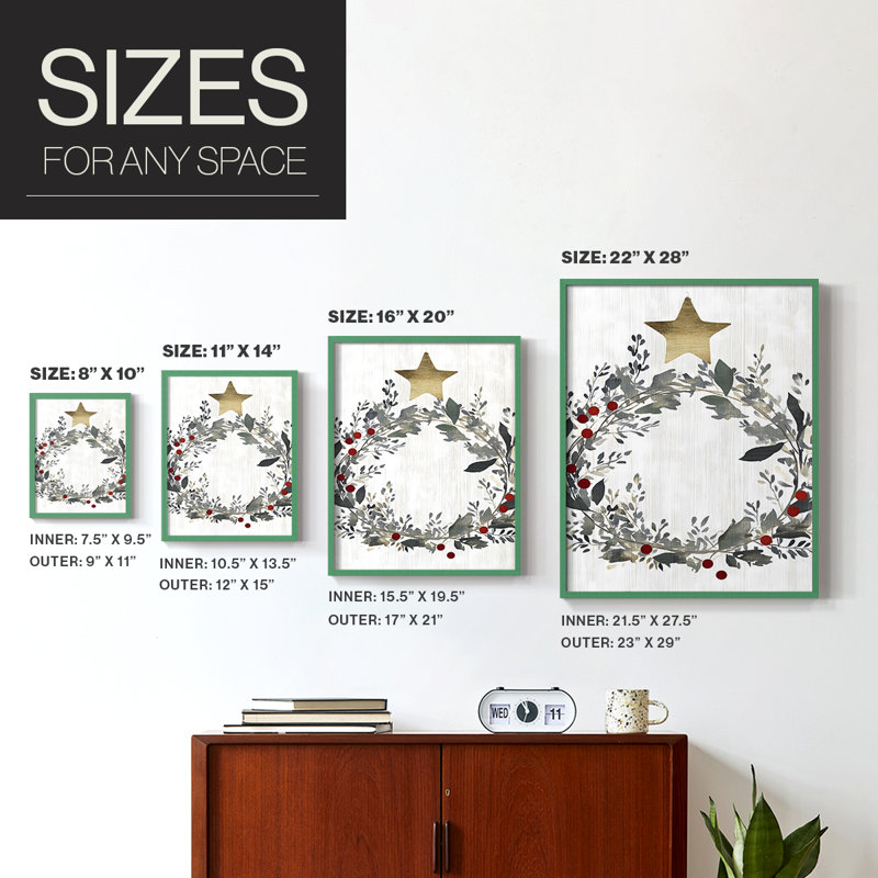 Christmas Holiday Art CMXXXIX Framed Print - Solid Wood, H 15 po x l 12 po, Vert