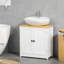 Armoire de rangement sous le lavabo en blanc, double porte avec tablette réglable pour armoire murale fonctionnelle, portes blanches et rangement