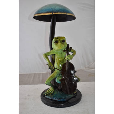 Crockrell Frog Playing Statue Trinx
