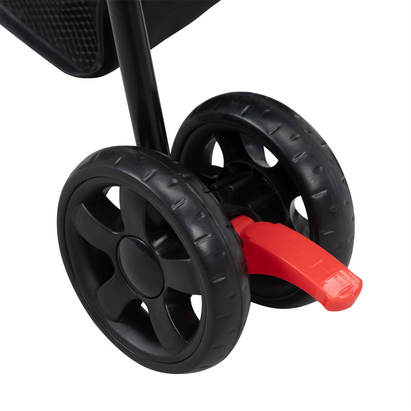 Poussette pliable pour animal de compagnie, petite poussette pour chat avec panier de rangement pour petits chiots, gris et noir