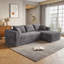 Chaise longue modulaire, rouleau de compression, aucun assemblage requis, flanelle revêtue de ressorts ensachés pour le salon, gris-547281476-547281478