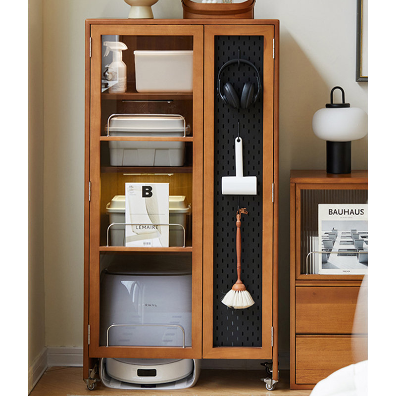 Vitrine 29,92 "en bois massif brun standard