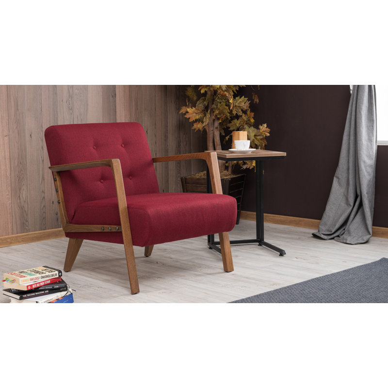 Fauteuil Sigel, 100 % polyester rouge
