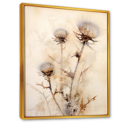 Fleur de chardon beige en sourdine - impressions sur toile chardon