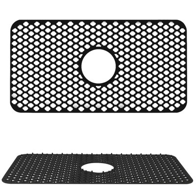 Heat Resistant and Easy to Clean Silicone Sink Mat with Center Drain