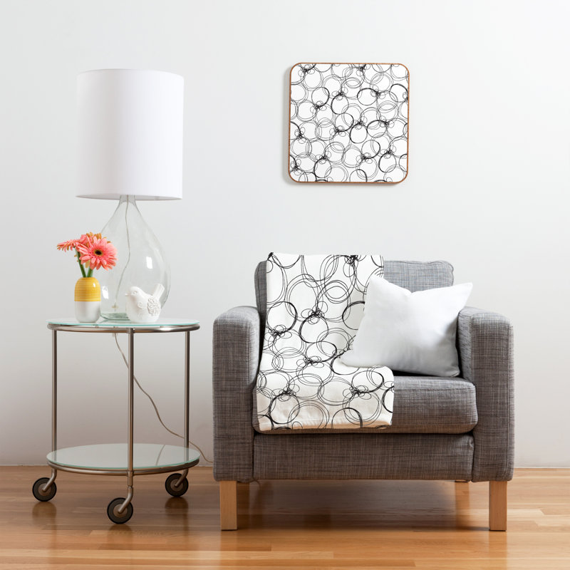 Rachael Taylor Throw Blanket, Large, White Black Circles