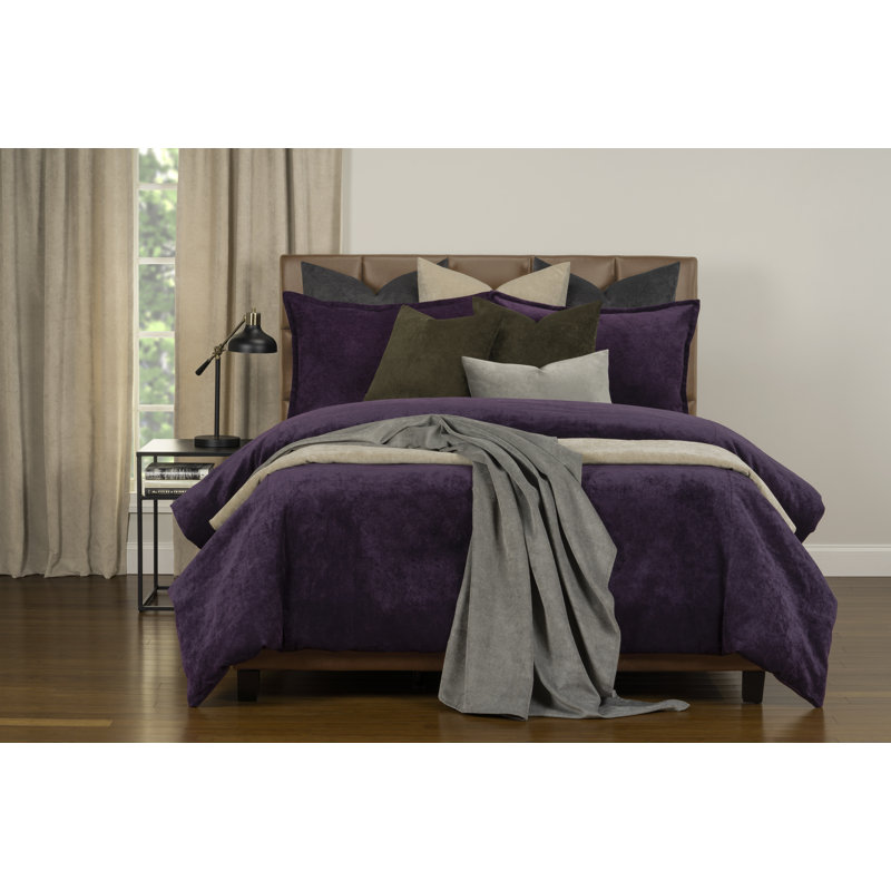 Ensemble de velours mat avec housse de couette et ensemble d'inserts par Siscovers, Aubergine