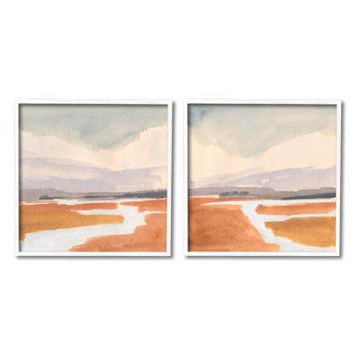 Ensemble de giclée d'art texturé, paysage champêtre