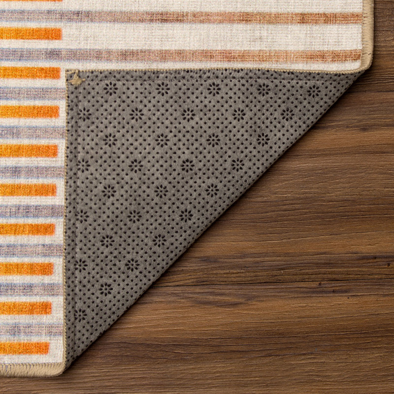 Flux Striped Multicolor Performance Flatweave Washable Indoor / Outdoor Rug, Runner 2'6" x 7'