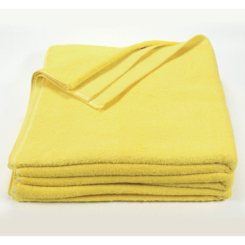Ensemble de serviettes de plage 100% coton 6 pièces GOP, Jaune