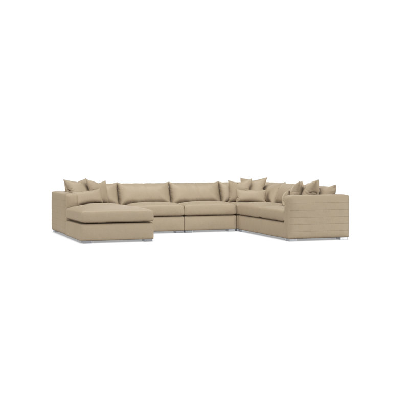 Sectional, Tan Polyester