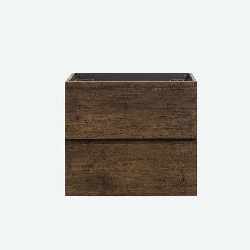 Armoire murale sans lavabo, avec deux tiroirs, pré-assemblée, Brun