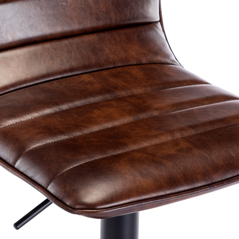 Kastoori Adjustable Height Swivel Bar Stool, Dark Brown, 5
