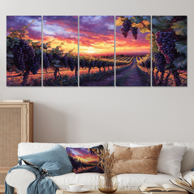 Vineyard at California Sunset I - Art mural de vignoble - décoration murale traditionnelle