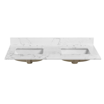 48'' Double Bathroom Countertop With Sinks – For Vanity Replacement, No Cabinet