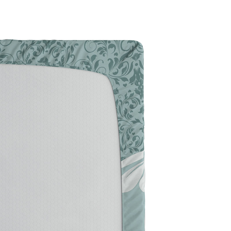 Microfiber Damask Fitted Sheet, Queen Fitted Sheet