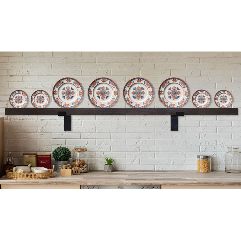 Rayne Plate Display Shelves, Ebony, 65 x 3 x 2