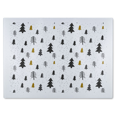 Winter Graphic Dining Glass Chopping Board