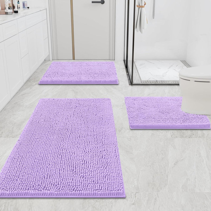 Raazia Non-Slip Bath Rug, Purple
