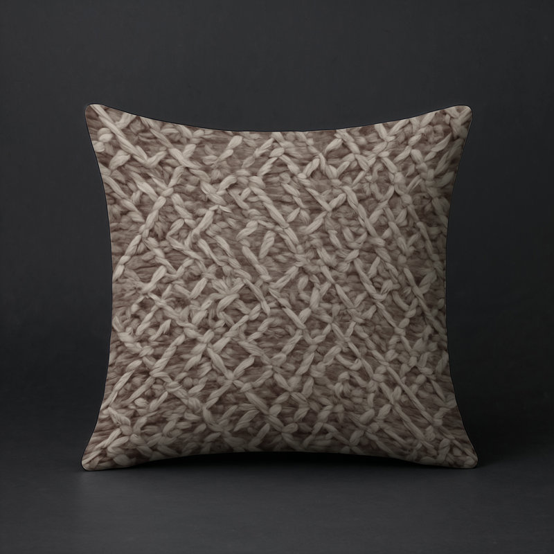 Coussin décoratif intérieur et extérieur Modern, Taupe / brun / beige géométrique 1, Carré 18 po