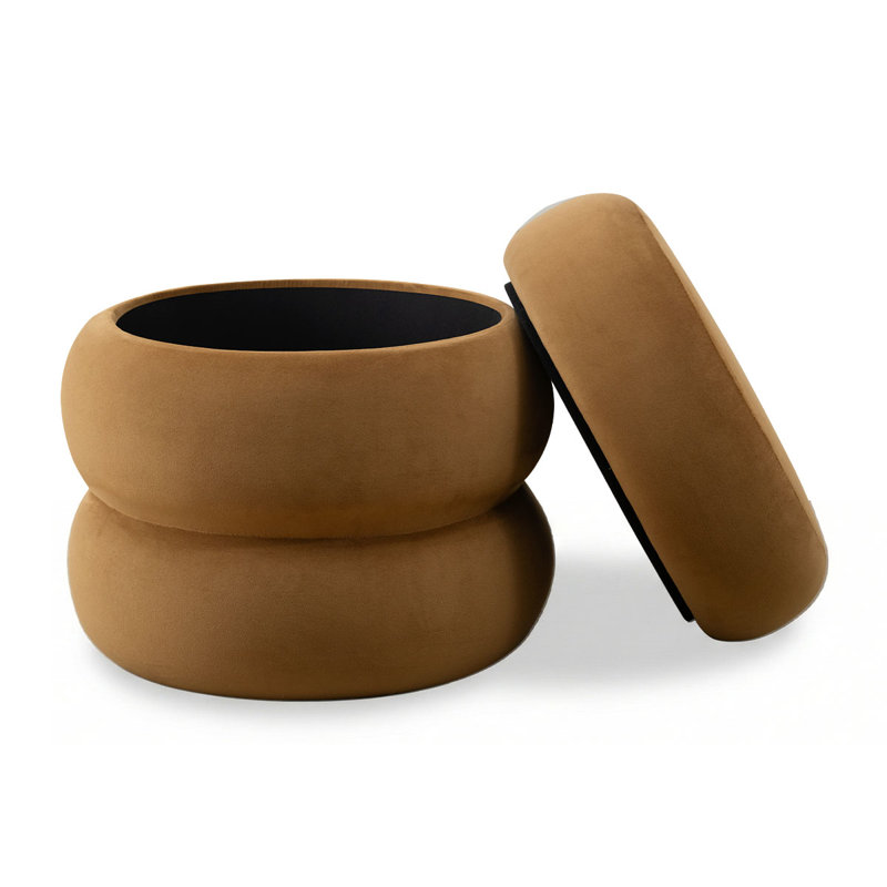 Table d'appoint moderne en velours, table de chevet rembourrée, Chameau