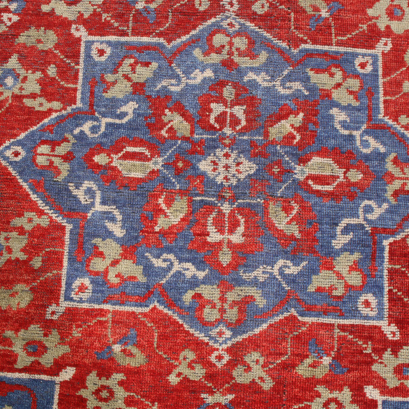 Burano Hand Knotted Wool Floral Area Rug, Rectangle 10' x 14'