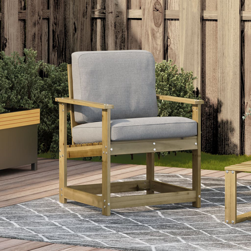 House of Hampton Garden Chair Solid Wood Douglas 62 x 56 x 77 cm, Brown