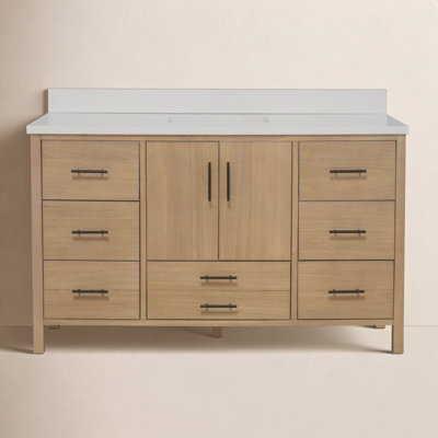 Kiara 60" Carrara Marble Single Bathroom Vanity
