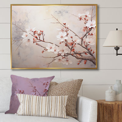 Fleur de cerisier beige minimaliste