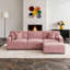 Canapé modulaire rembourré 3 pièces en velours côtelé avec dossier coussiné et repose-pieds amovible-1732412191-1732412387-1732412186