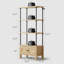 Petite Odilia avec porte Bibliothèque en bois de 54 pouces avec bibliothèque en chêne et armoire de rangement-1205612512