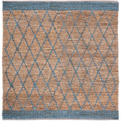 Tapis naturel en jute / coton tissé à la main Natural