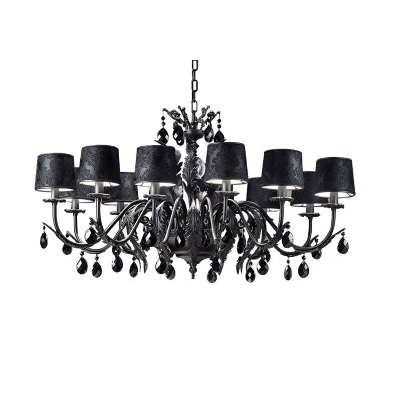 Lustre suspendu Annemie, Doré mat, Noir, H 21 po x l 42 po x P 42 po