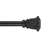 Black Adjustable Single Metal Curtain Rod Overall Width x 0.78" Diameter-6649633
