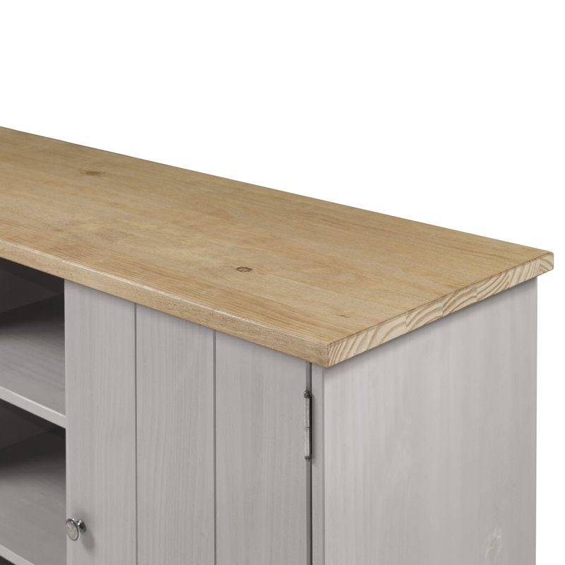 Daneleigh 51.97 " W Pine Solid Wood Sideboard, Gray