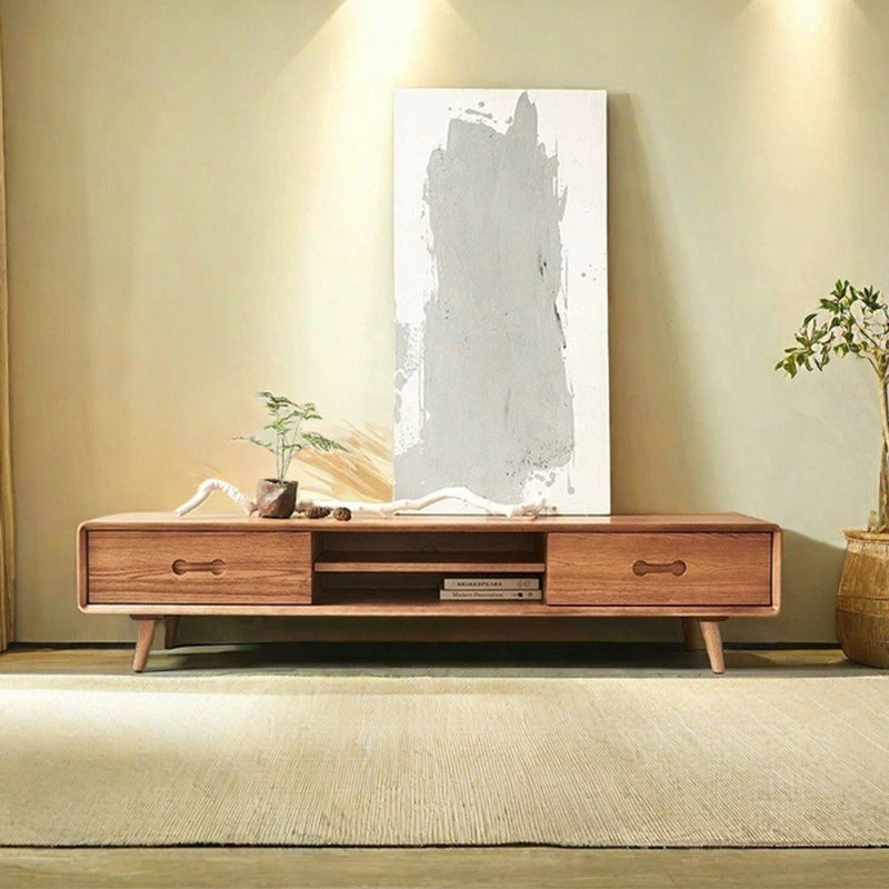 Solid wood simple TV cabinet, 70.87" W