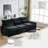 Modern 99'' Black Chenille L-Shaped Sectional For Living Room, 4 Seats With Movable , Medium-Soft Seat, Cloud Comfort, Dual-Layer Seat Foam And Springs, Ergonomic Removable Lumbar Pillow, Pet--627060956