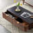 Rectangular solid wood rock plate coffee table-990799662