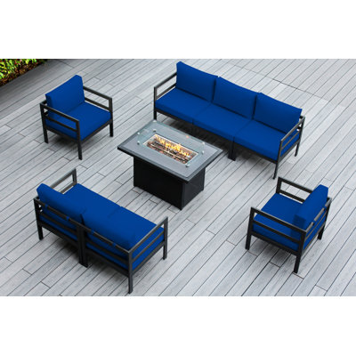 Josmar 7 - Person Patio Conversation Set with Cushions