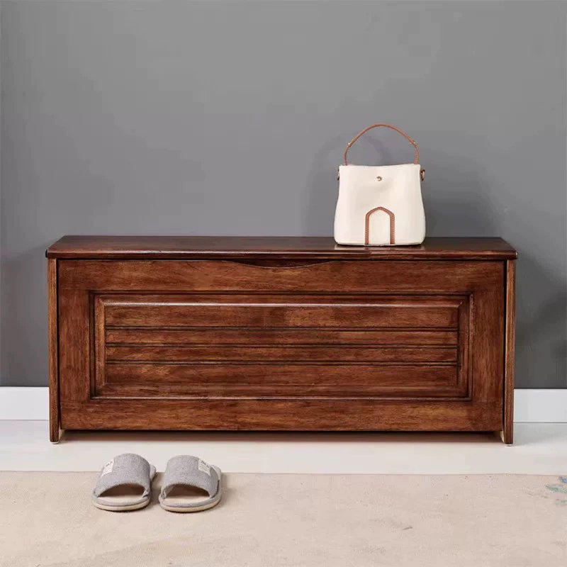 Banc de rangement Neo-Chinese, Brun, H 16,54 po x l 39,37 po x P 9,45 po