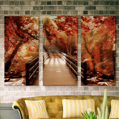 " Autumn Bridge " 3 - Pieces