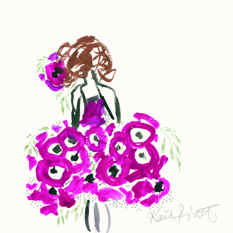 «Georgia Rose» par Kait Roberts - impression, H 20 po x l 20 po, Toile tendue