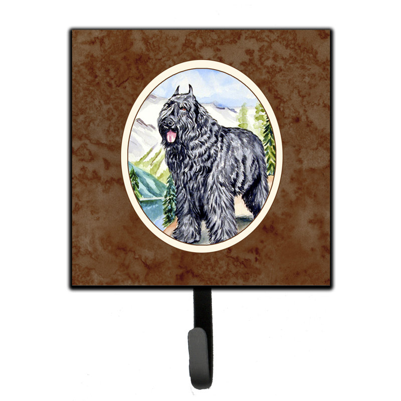 Pelin Metal Wall Organizer with Key Hooks, Brown/Grey/Green, At Sunset Great Dane Harlequin